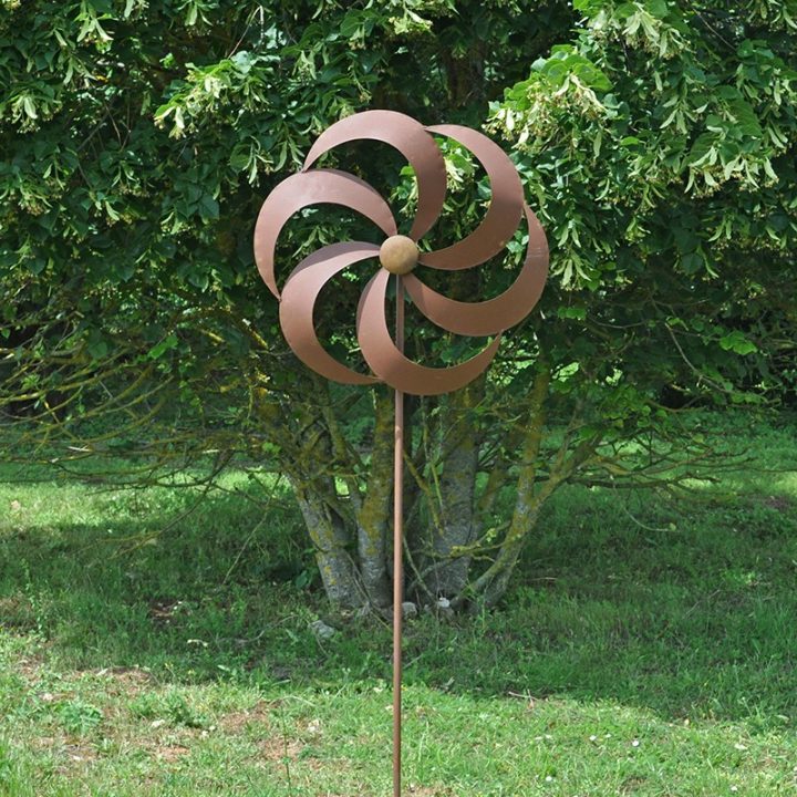 Mobile Moulin En Fer Rouille 167X7X52 Cm pour Moulin À Vent De Jardin