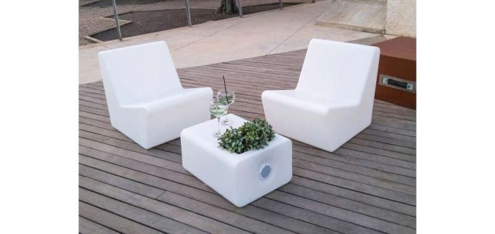 Module Fauteuil Lumineux Design Pour Terrasse Ou Jardin. destiné Salon De Jardin Lumineux