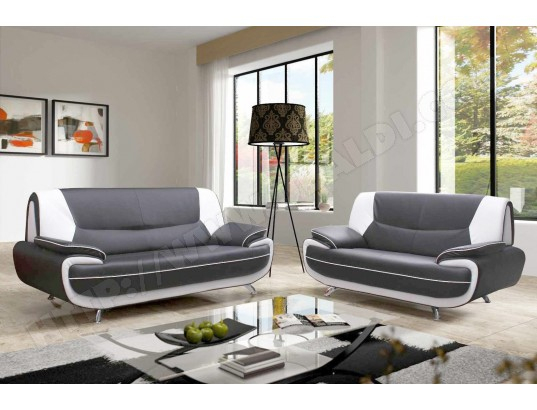 Muza – Ensemble Canapé Design Gris Blanc Mobilier Deco Ma pour Canapé Muza