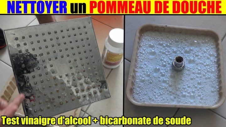 Nettoyer Un Pommeau De Douche Entartré Bouché Vinaigre Blanc D'alcool  Bicarbonate De Soude tout Douche Bouchée Que Faire