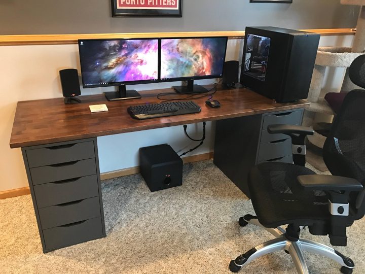 New Ikea Desk In 2020 | Diy Computer Desk, Home Office intérieur Bureau Ikea Gamer