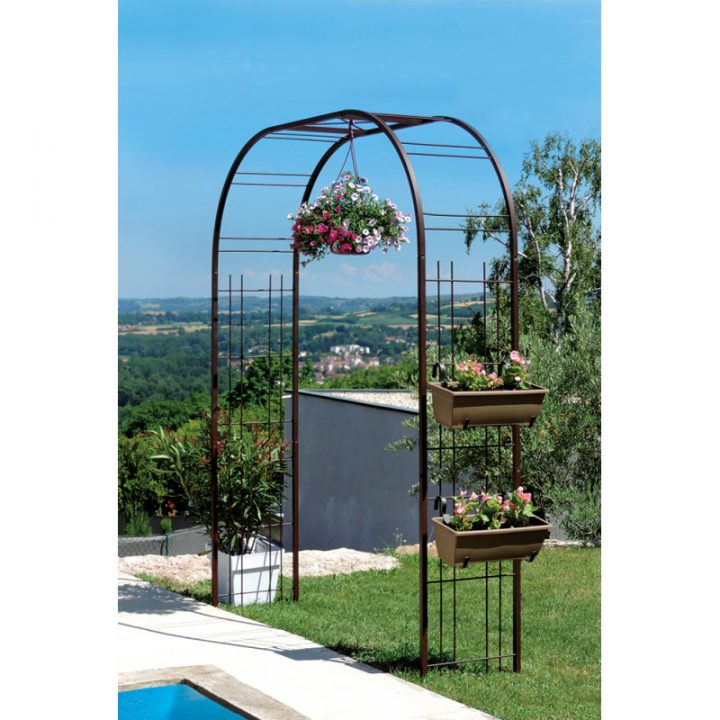 Notre Arche De Jardin Double Treillage En Acier | Jardin destiné Arche De Jardin En Fer