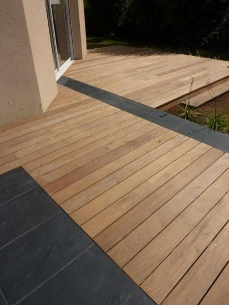 Nous Proposons Des Dallages De Pierre Naturelle Et Des destiné Terrasse Mixte Bois Et Carrelage