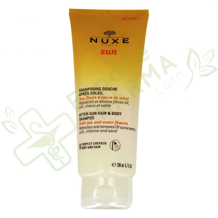 Nuxe Sun Shampooing Douche Après-Soleil 200 Ml avec Oreille Bouchée Après La Douche