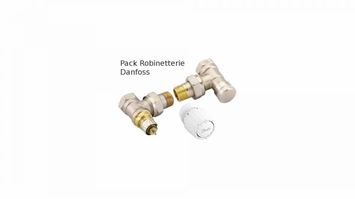 Pack Vanne + Retour + Tête Thermostatique Ra 2990 1/2" Equerre Danfoss Ra-N tout Tete Robinet Thermostatique