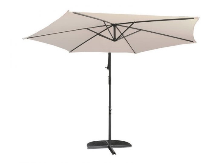 Parasol Déporté Rond Diam. 300 Cm En Aluminium Et Toile intérieur Toile De Tonnelle Ronde 360