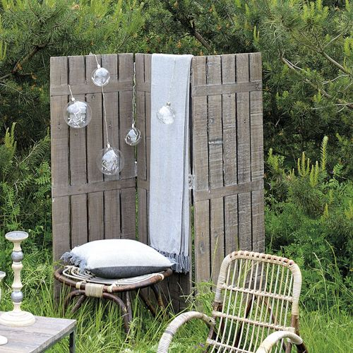 Paravent En Bois Vieilli Partition Jardin D'Ulysse serapportantà Paravent De Jardin