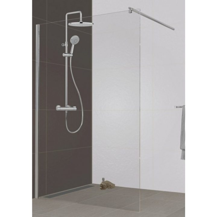 Paroi De Douche À L'italienne Open 2 – Verre Transparent – 140 Cm Leda pour Paroi De Douche Leda