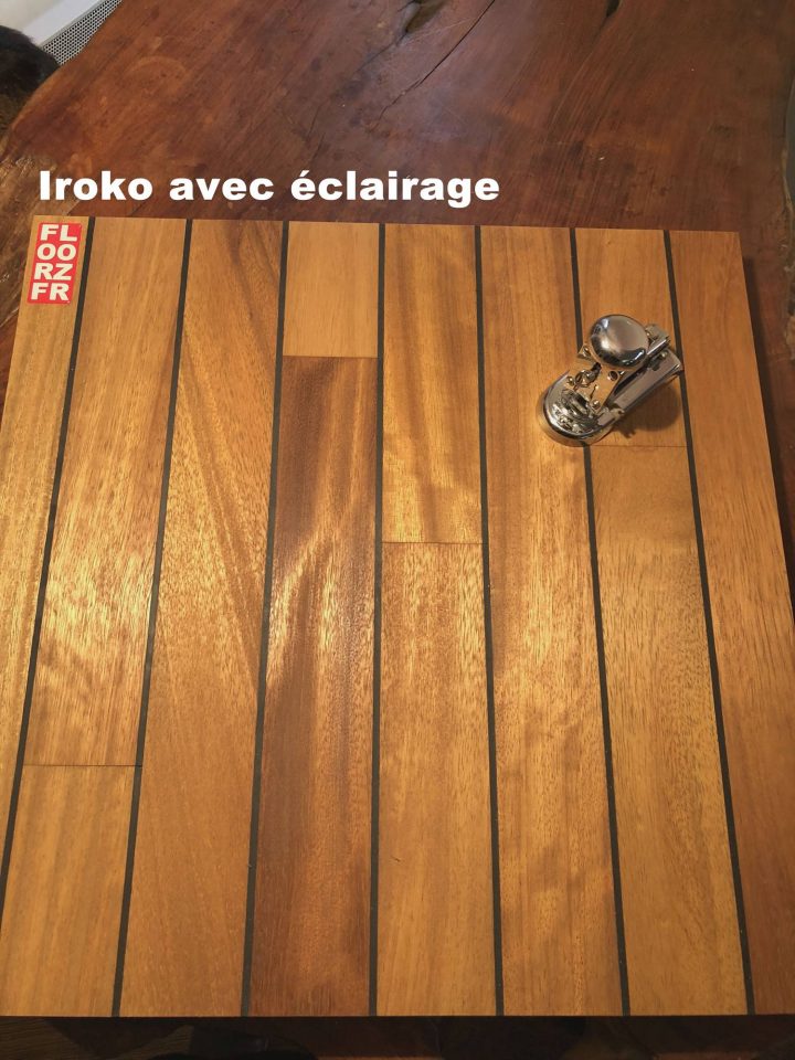 Parquet Pont De Bateau Iroko Préfini – 9 X 64 Mm – Huilé destiné Parquet Pont De Bateau Joint Intégré