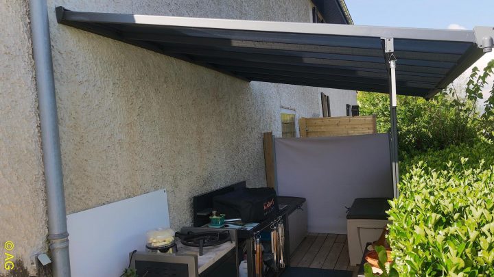 Pergola Adossée Ajustable En Alu Anthracite 3,75X2,55M X-Metal tout Pergola Adossée Ajustable