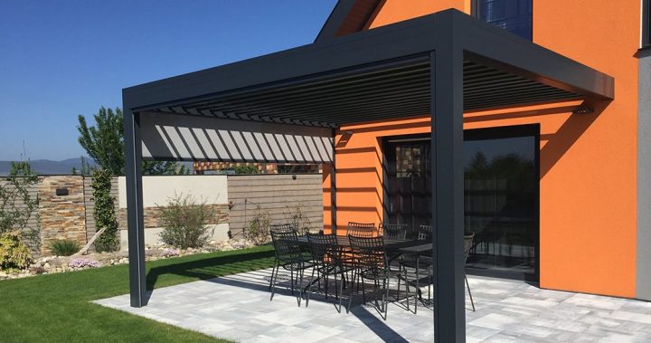 Pergola Bioclimatique | Pergola Lames Orientables Sur à Pergola Adossée Ajustable