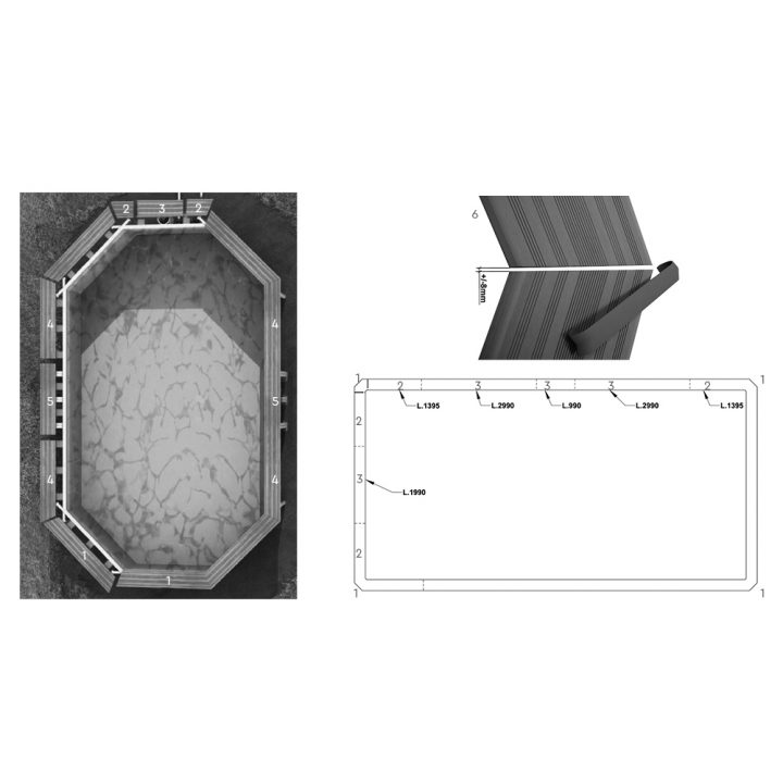 Pièces Détachées Margelles Pour Piscine Bois dedans Margelle Composite Piscine