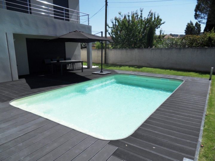 Piscine 7X4 Avec Terrasse Composite – Piscine Polyester tout Piscine Bois 7M