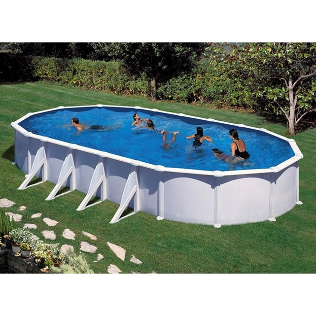 Piscine Acier Blanc Atlantis Ovale – Gré Gre | La Redoute avec Piscine Composite Pas Cher