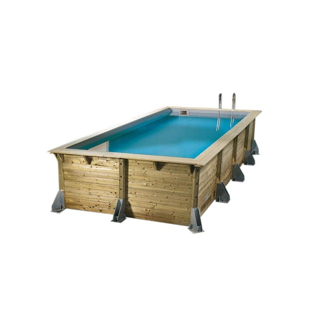 Piscine Bois Azura 5,05 X 3,50 X 1,26 M – Liner Beige intérieur Piscine Bois 4X2 5