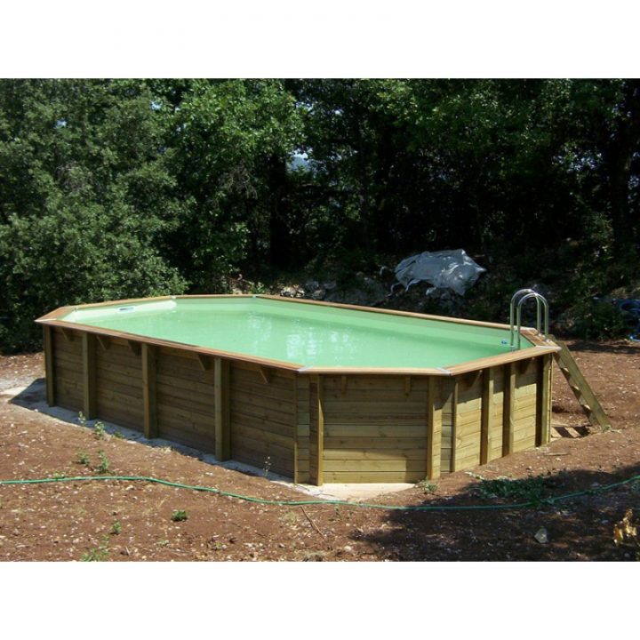 Piscine Bois Ocea Ubbink 470X860Cm H 130Cm Liner Bleu encequiconcerne Piscine Bois Hors Sol Cora