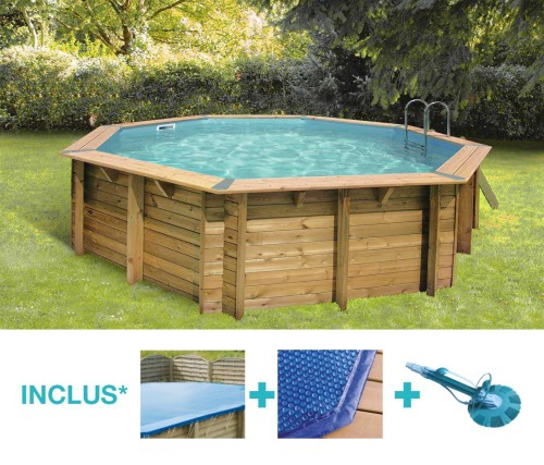 Piscine Hors Sol Bois Bahia Bleu Ø 5,10 M – H. 1,20 M – Ubbink destiné Piscine Hors Sol Bois Cora