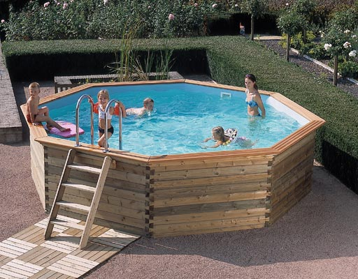 Piscine Hors Sol Bois Octoo M2 – Ø 5,00 M – H. 1,33 M tout Petite Piscine Bois 2X2