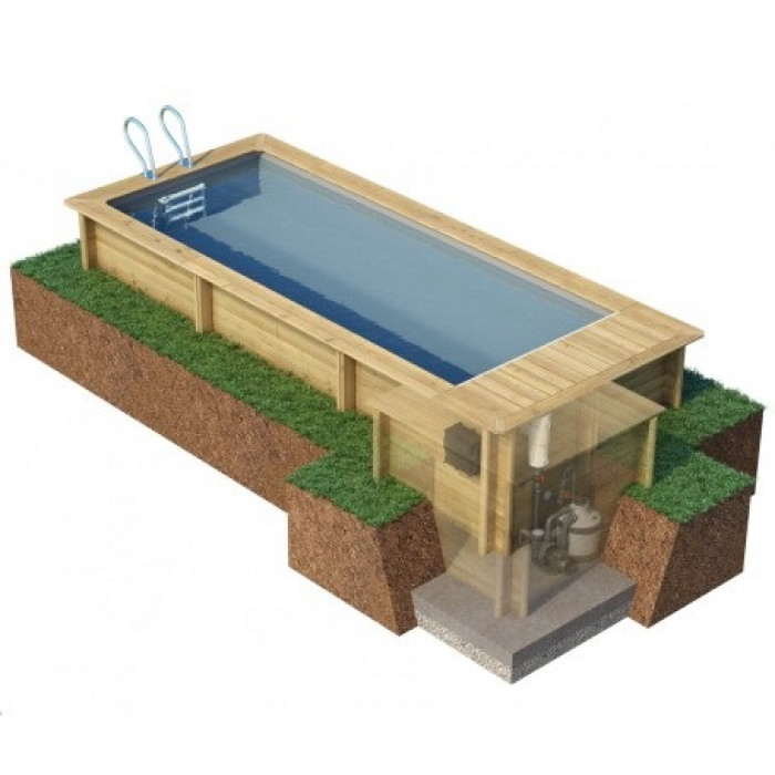 Piscine Urbaine Procopi En Bois 6 X 2,5 M tout Piscine Bois 4X2 5