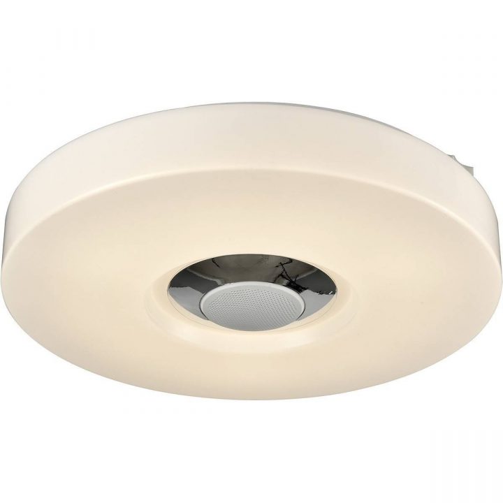 Plafonnier Led Bluetooth Prima Blanc En Pvc concernant Enceinte Bluetooth Encastrable Salle De Bain