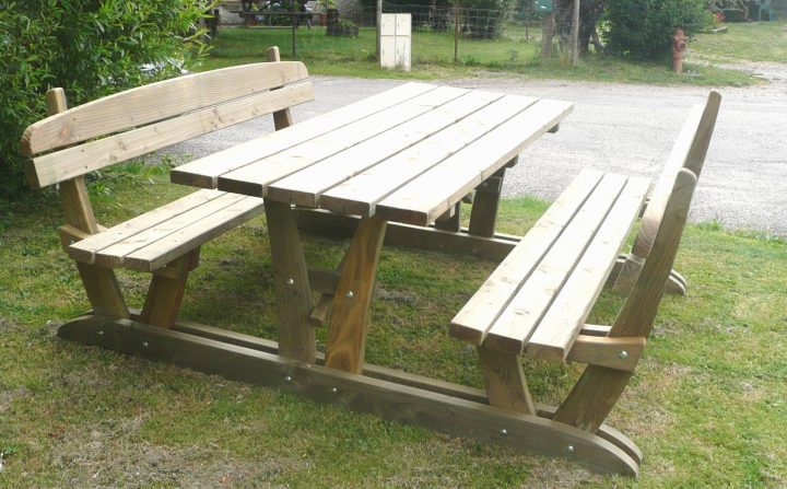 Plan Table Exterieur Bois Fabrication En Fabriquer Sa De encequiconcerne Fabriquer Table Bois Exterieur
