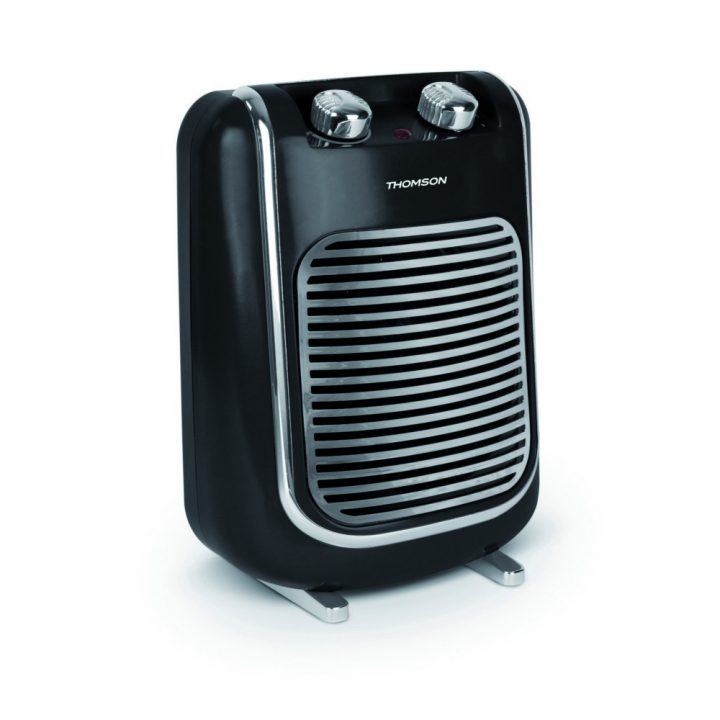 Radiateur Soufflant Salle De Bains Thomson Mobile Fifty 2000W Noir concernant Chauffage D Appoint Salle De Bain