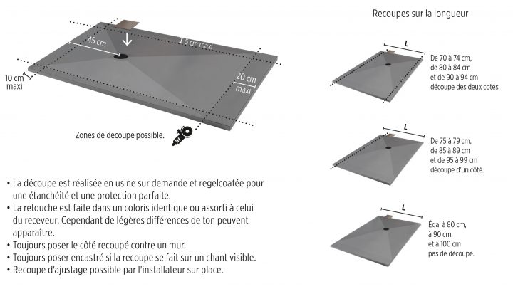 Receveur De Douche Équilibre – Espace Douche – Ambiance Bain à Receveur De Douche Recoupable