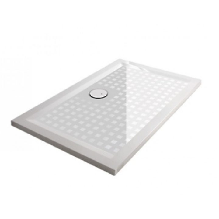 Receveur De Douche – Rectangulaire & Antidérapant – Béton Minéral Blanc  90X120 Cm Leda Sur Bricozor dedans Receveur Douche 90X120