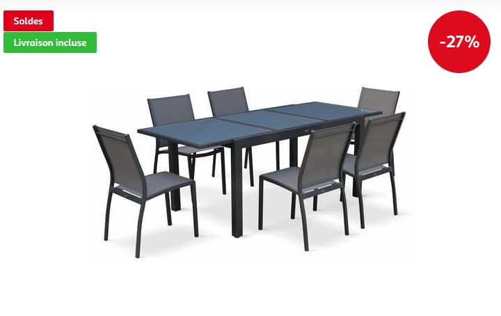 Salon De Jardin Table Extensible Orlando Pas Cher – Soldes serapportantà Auchan Salon De Jardin