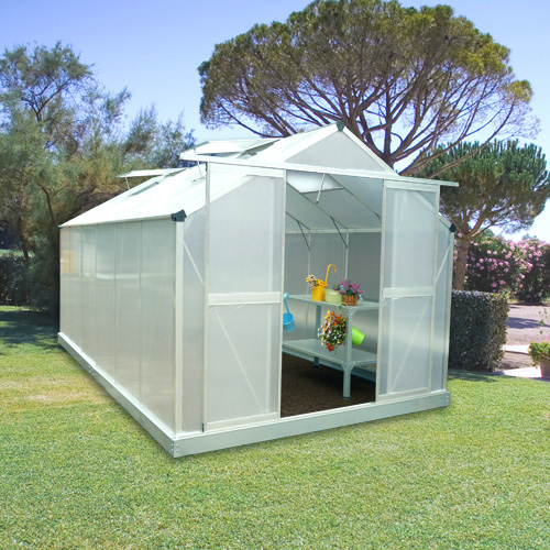 Serre De Jardin Aluminium Et Polycarbonate 13 M2 pour Serre Polycarbonate Oogarden