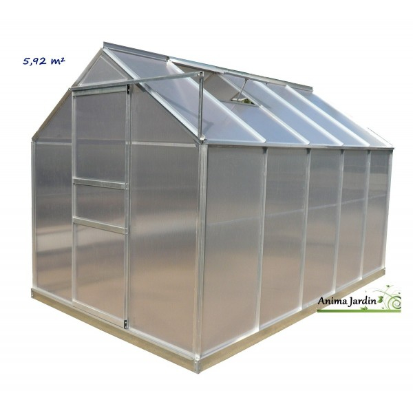 Serre De Jardin En Aluminium Et Polycarbonate, 5.92 M² destiné Serre De Jardin Pas Chere