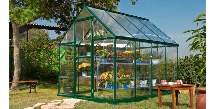 Serre De Jardin Pc Verte 86 Aluminium Vert Et avec Serre Polycarbonate Oogarden