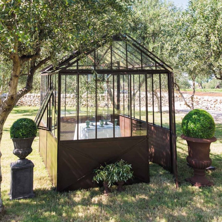 Serre En Métal Effet Rouille H 252 Cm | Aménager Grand tout Cabane De Jardin Metal