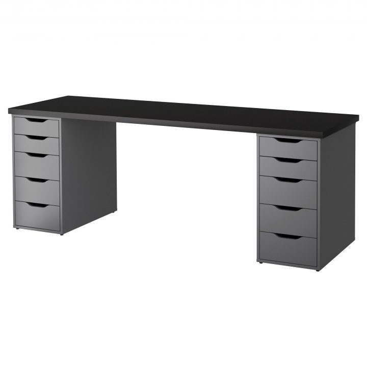 Table, Black-Brown, Gray, 78 3/4X23 5/8 " | Ikea, Home tout Bureau Gaming Ikea