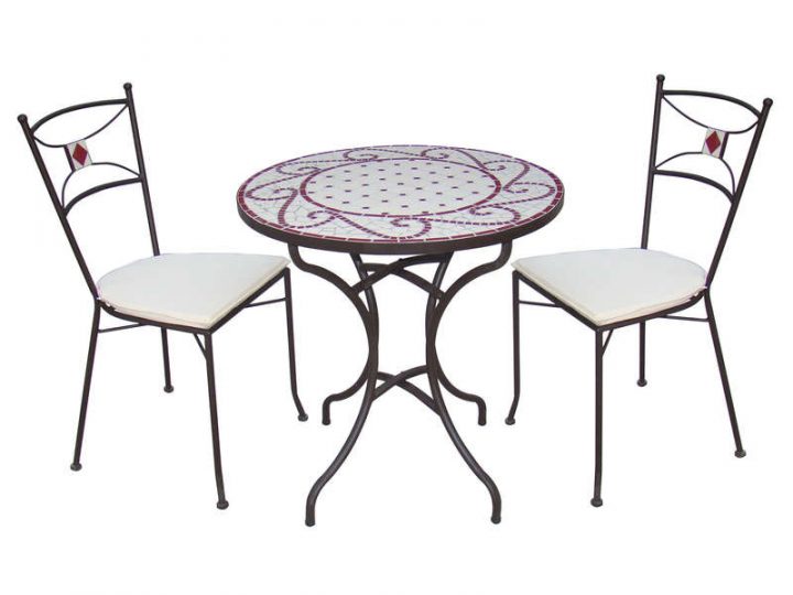 Table De Jardin Ronde Diam.110 Cm Guell En Mosaic Et Métal serapportantà Table De Jardin Geant Casino