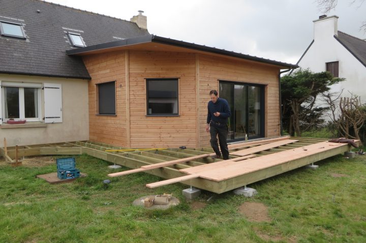 Terrasse Bois En Pin Douglas Landéda – Maisons Bois Acacia serapportantà Terasse