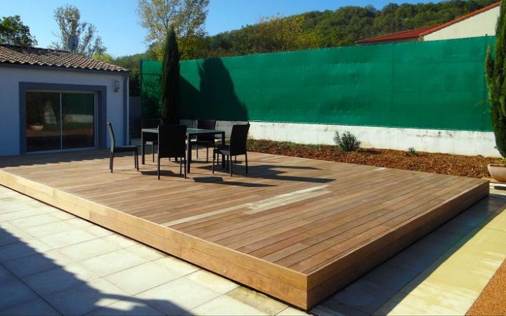 Terrasse Coulissante Piscine Brise Vue Bois Abri Piscine à Terrasse Mobile Stilys