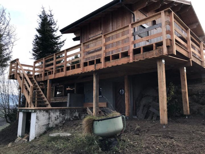 Terrasse Sur Pilotis En Mélèze La Muraz Haute Savoie (74) à Terrasse Bois Sur Pilotis En Kit