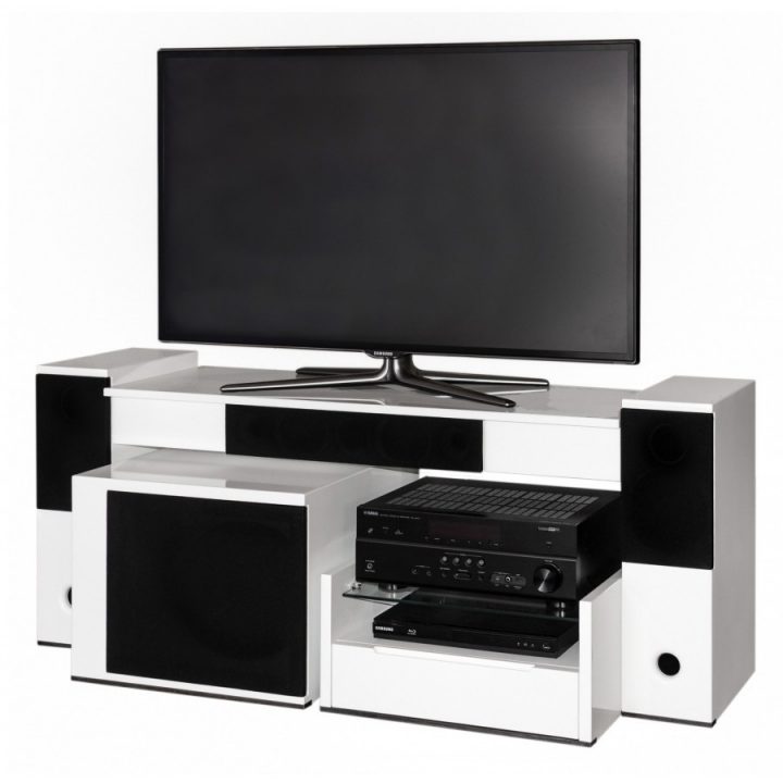 Tevica T500 Meuble Tv Enceintes Intégrées destiné Meuble Tv Home Cinema Intégré