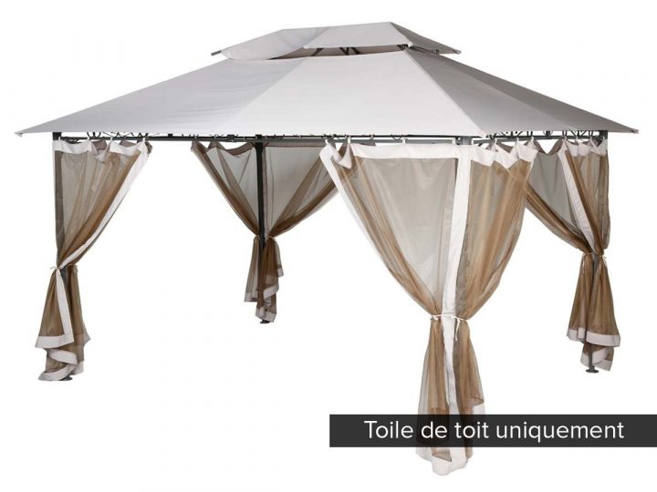 Toile De Toit Pour La Tonnelle Fogo Hespéride | Jardideco avec Toile De Remplacement Pour Tonnelle Ronde Iloha