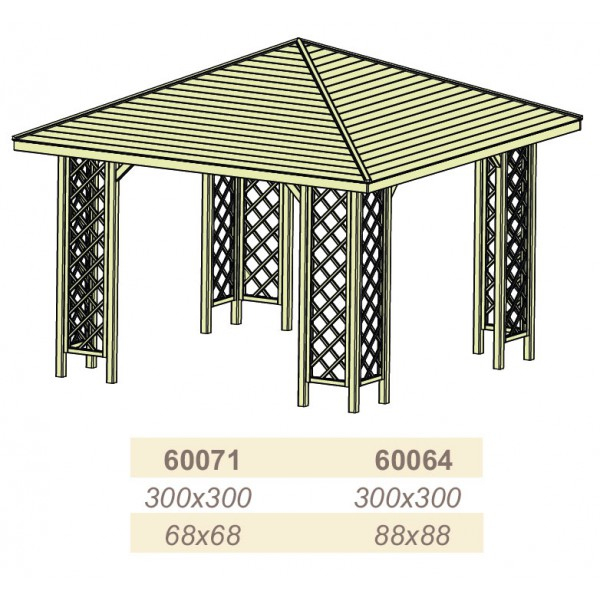 Tonnelle Ania Poteaux 9X9 – Bois Et Jardin serapportantà Tonnelle De Jardin En Bois