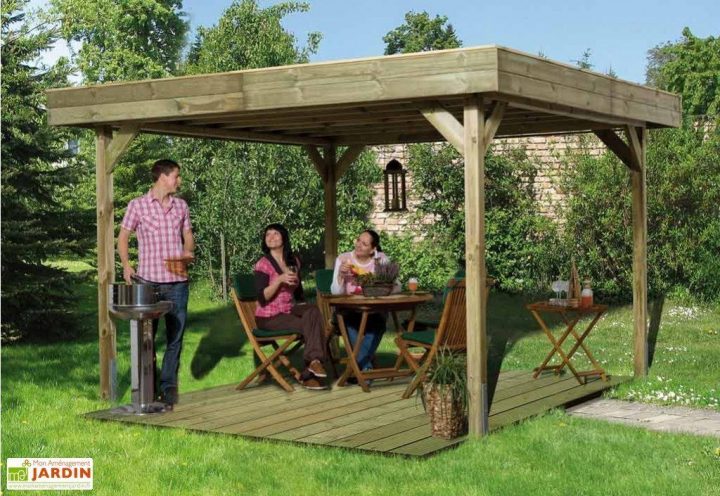 Tonnelle Bois Toit Plat Eden Plus – Weka tout Tonnelle De Jardin En Bois