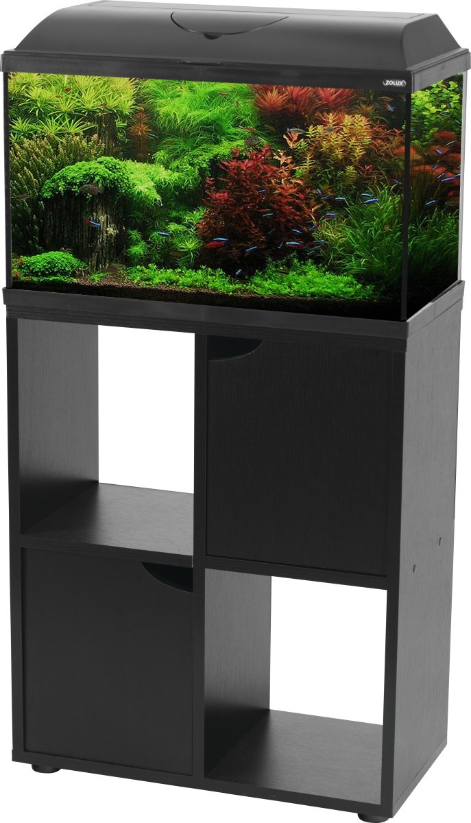 Zolux Iseo 60 Noir Aquarium Équipé 57L, Longueur 61 Cm, Avec Ou Sans Meuble tout Aquarium Meuble Pas Cher