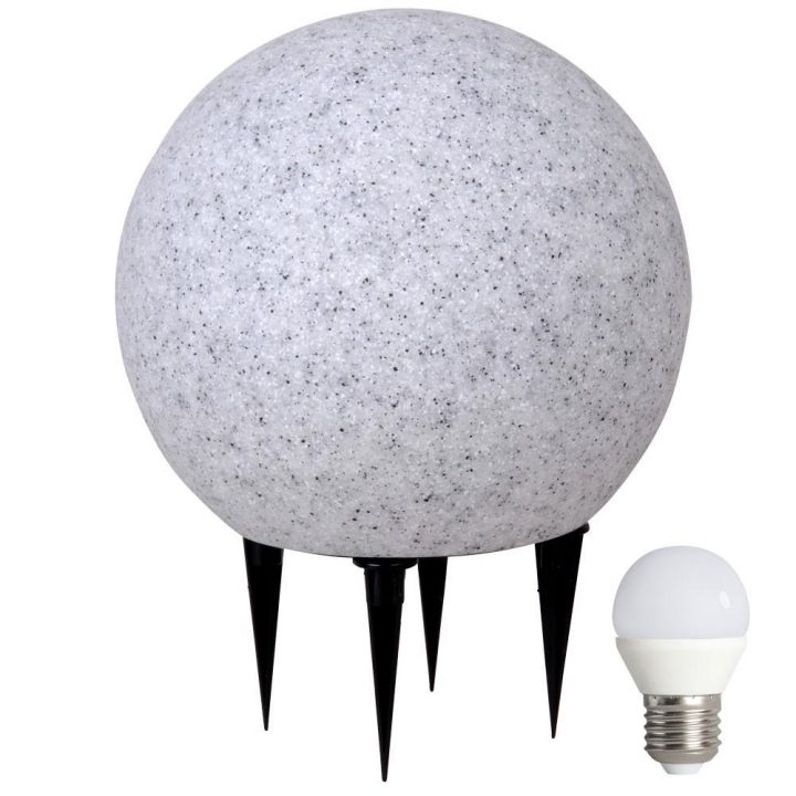 6, 5 Watt Led Außen Lampe Garten Teich Deko Kugel Granit dedans Boule Granit Extérieur