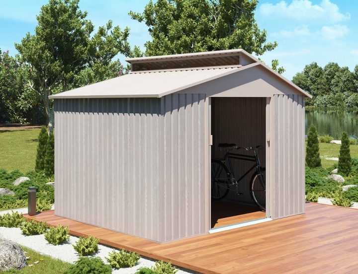 Abri De Jardin Métal Bois Vieilli 9,3X8,4 Chalet & Jardin serapportantà Bricomarché Abri Jardin