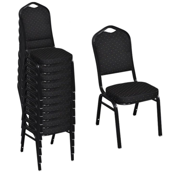 Acheter 10 Pcs Chaise Empilable Rembourrée Noir Pas Cher destiné Chaise Longue Gifi Pas Cher