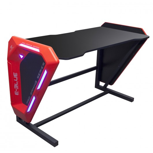 Bureau Gamer Rétro Eclairé Led Rgb Largeur 1M25 – E-Blue encequiconcerne Bureau Gamer Rgb