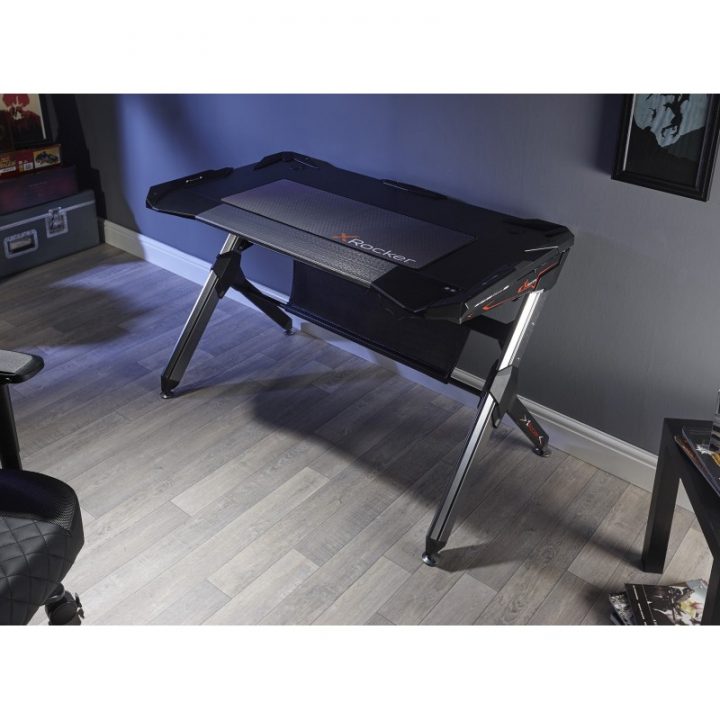 Bureau Pc Gaming À Led X-Rocker Lynx – Rgb | Fauteuilgamer destiné Bureau Gamer Rgb