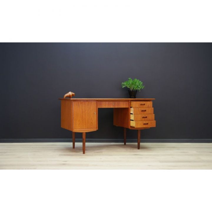 Bureau Vintage Danois En Teck 1960 – Design Market tout Meuble Danois