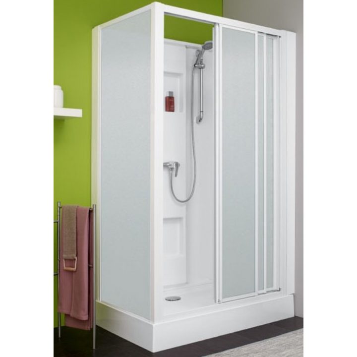 Cabine De Douche 100 X 80 Cm – Accès De Face – 3 Vantaux serapportantà Cabine De Douche Villa